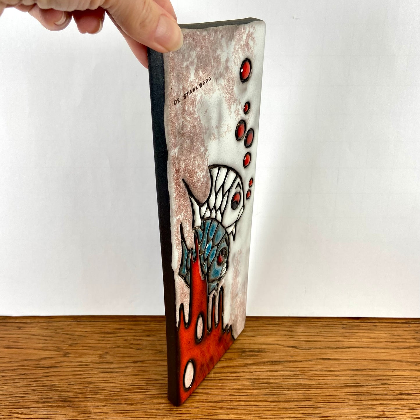 Vintage wandtegel Ruscha "Koralle"