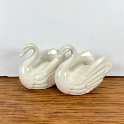 Vintage kaarsenstandaard zwaantjes