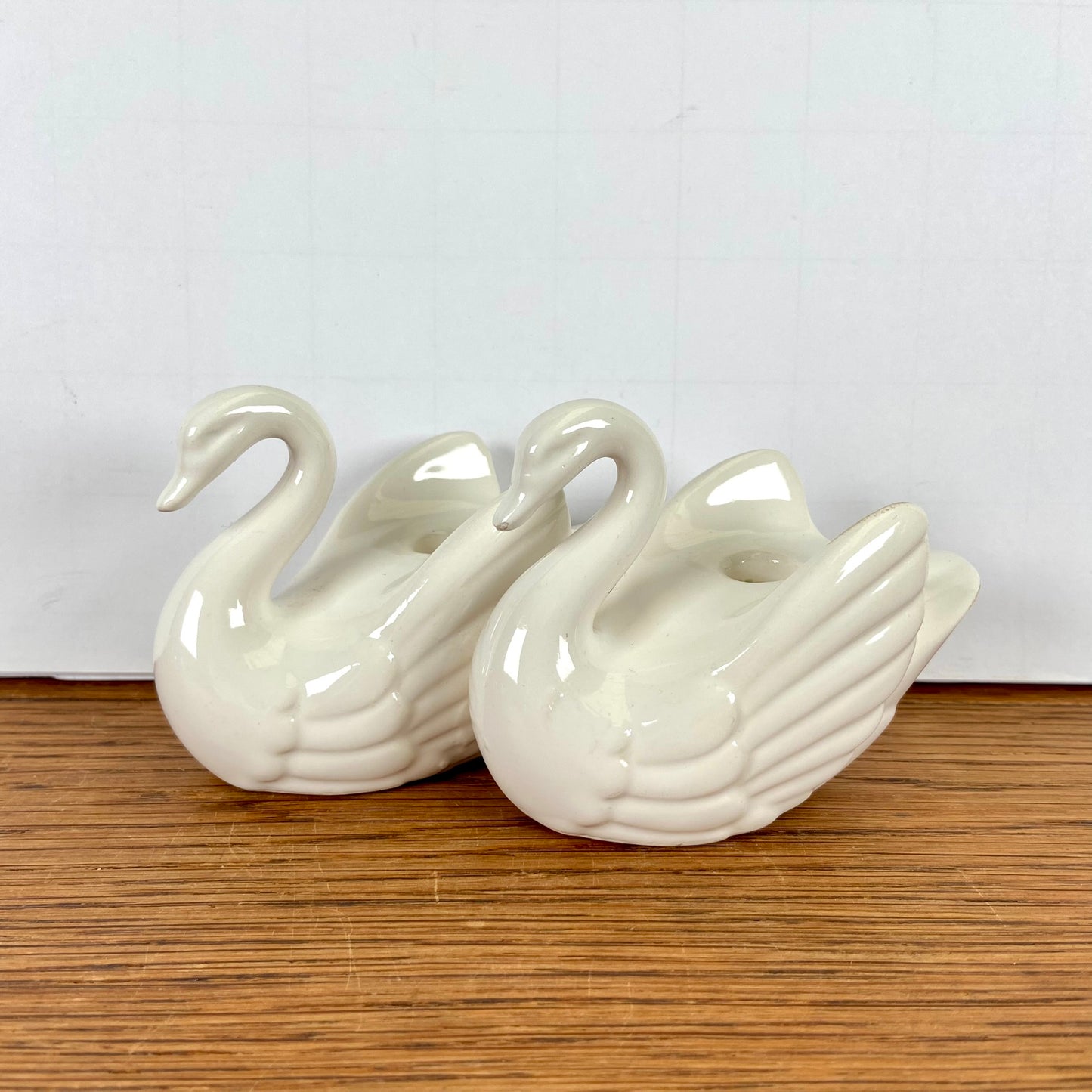 Vintage kaarsenstandaard zwaantjes