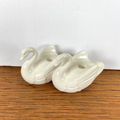 Vintage kaarsenstandaard zwaantjes