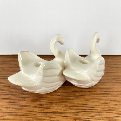 Vintage kaarsenstandaard zwaantjes