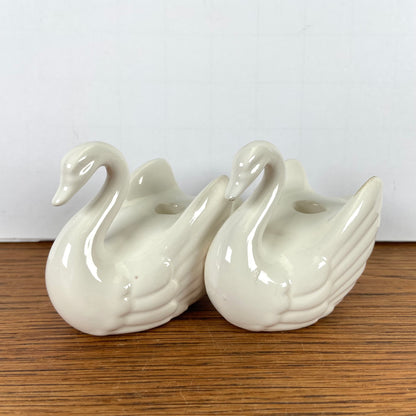 Vintage kaarsenstandaard zwaantjes