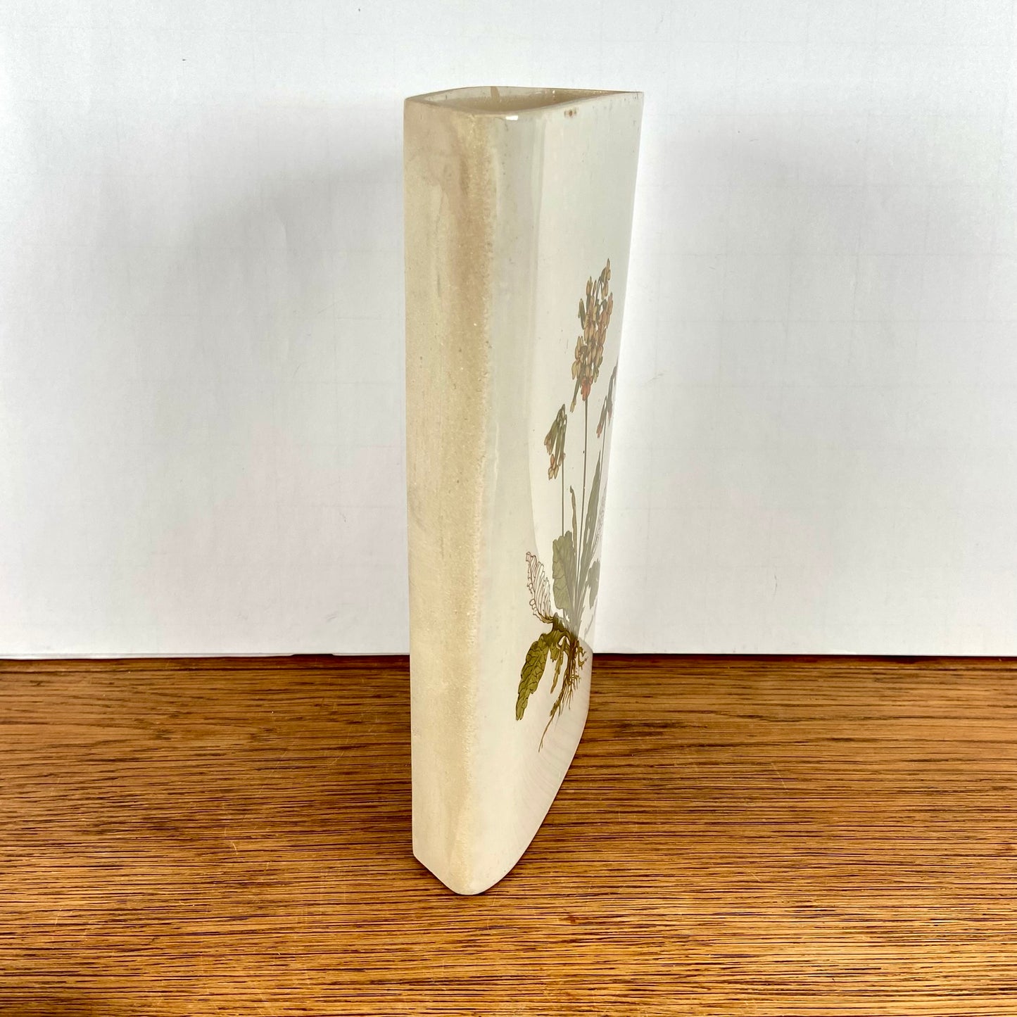 Vintage radiatorbakje gele bloem groot