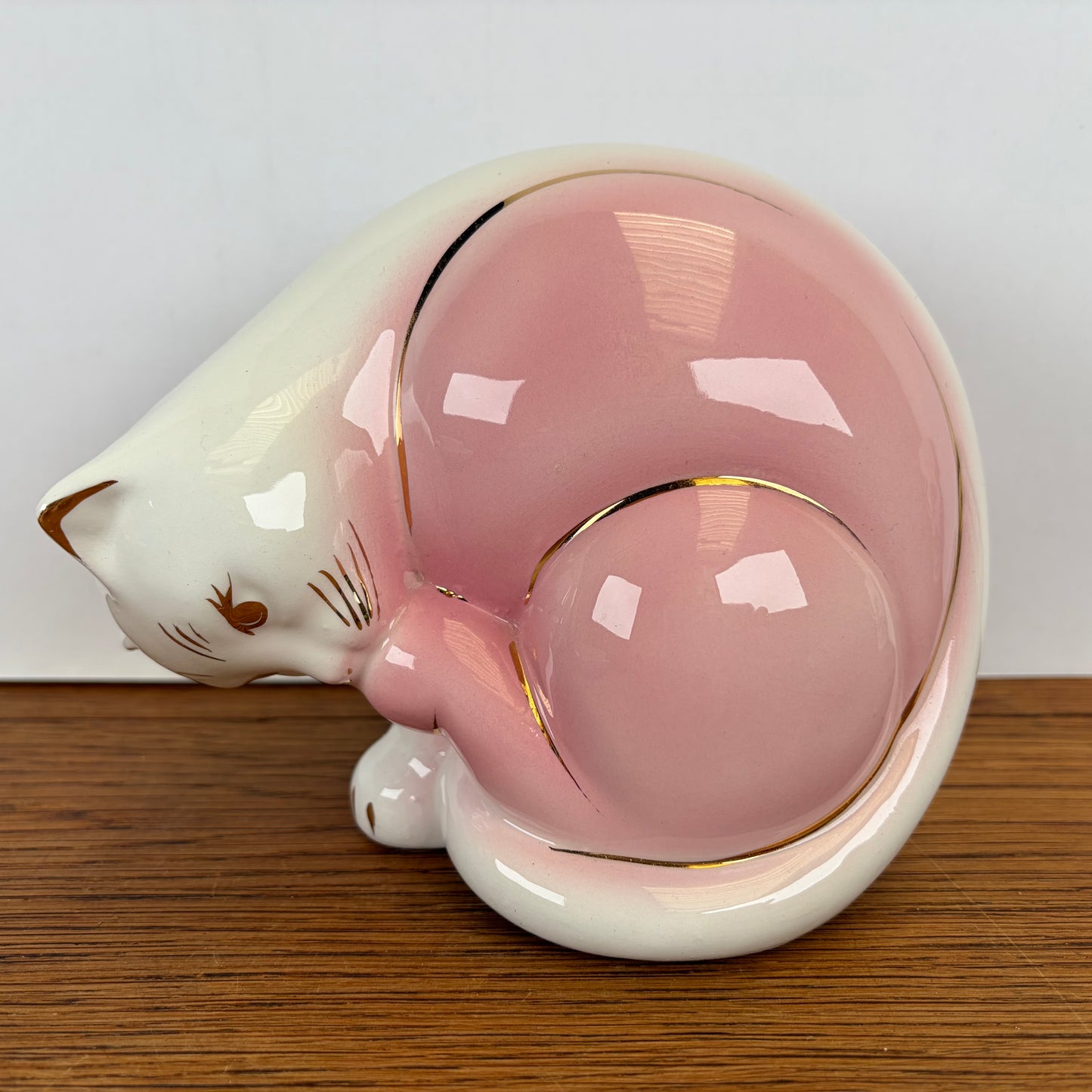 Vintage roze kattenbeeld