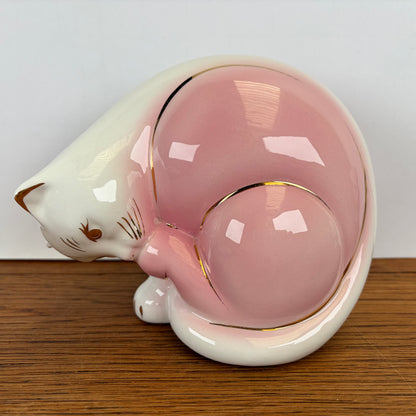 Vintage roze kattenbeeld