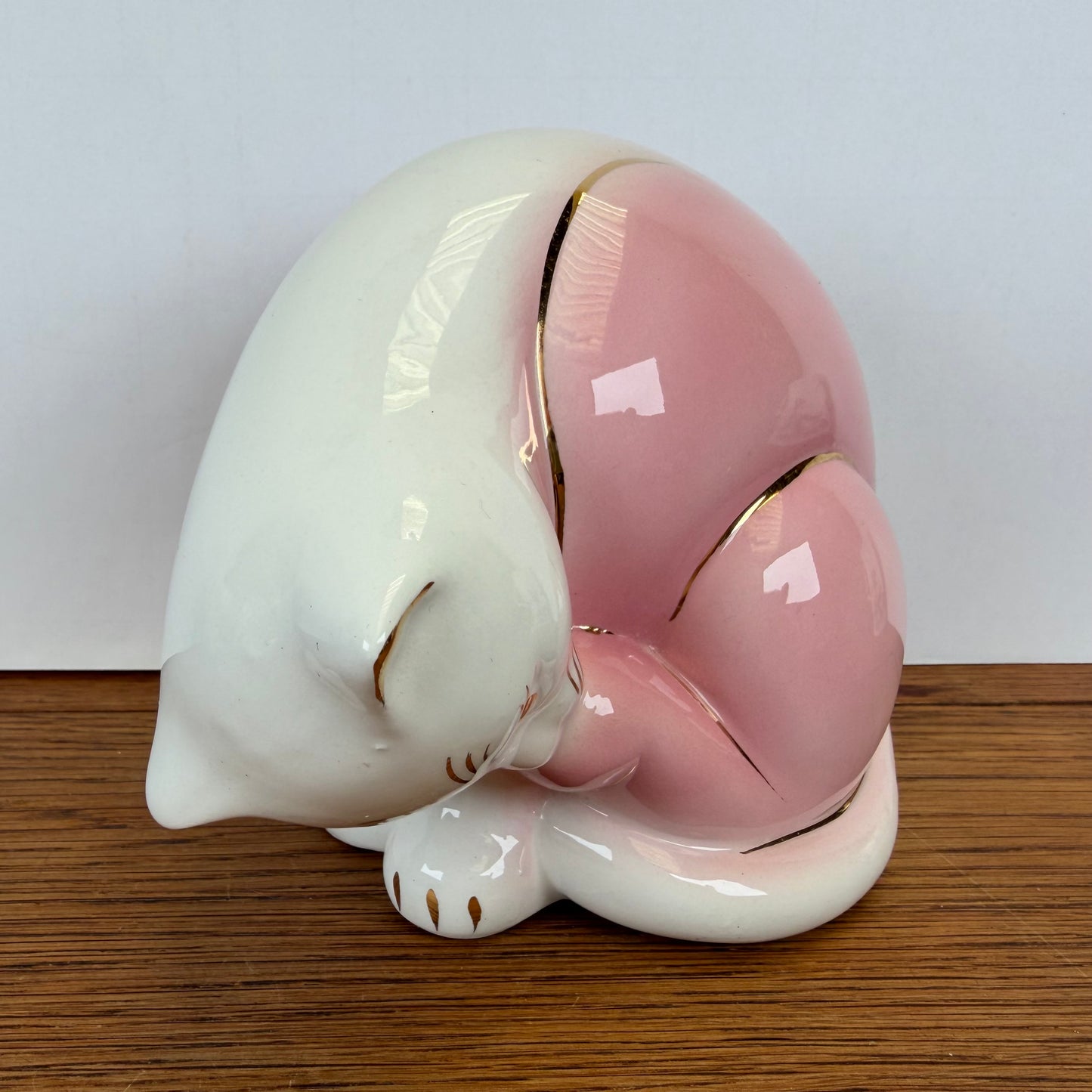 Vintage roze kattenbeeld