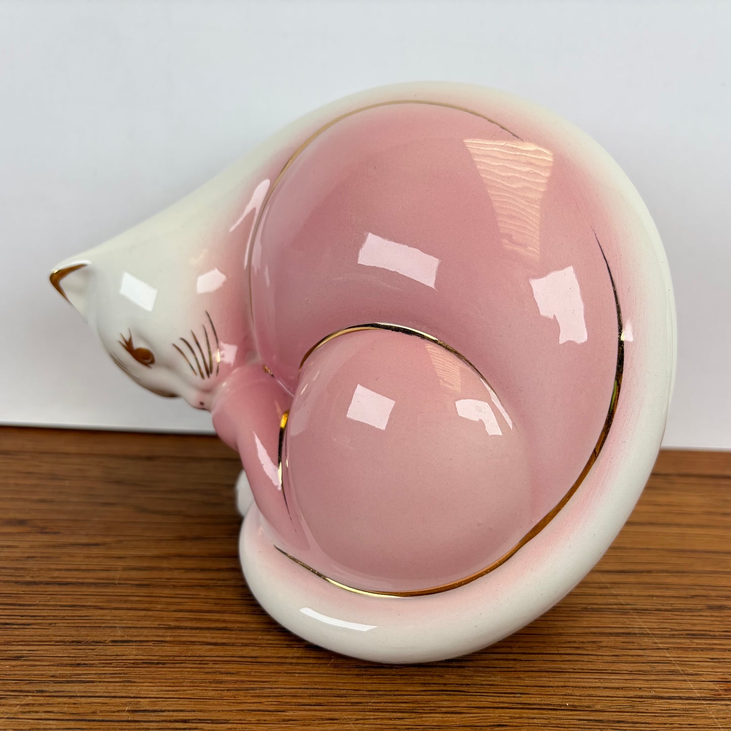 Vintage roze kattenbeeld