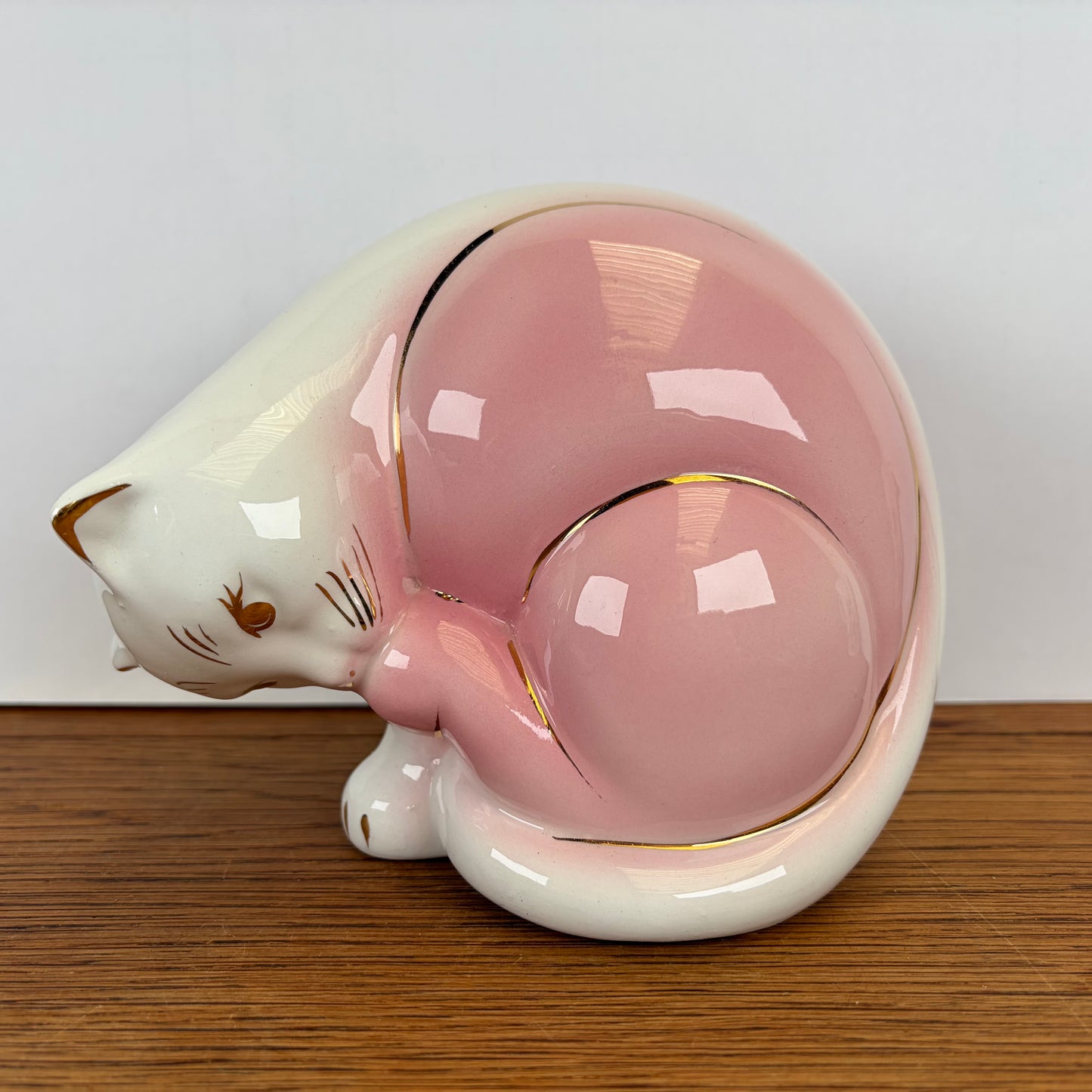 Vintage roze kattenbeeld