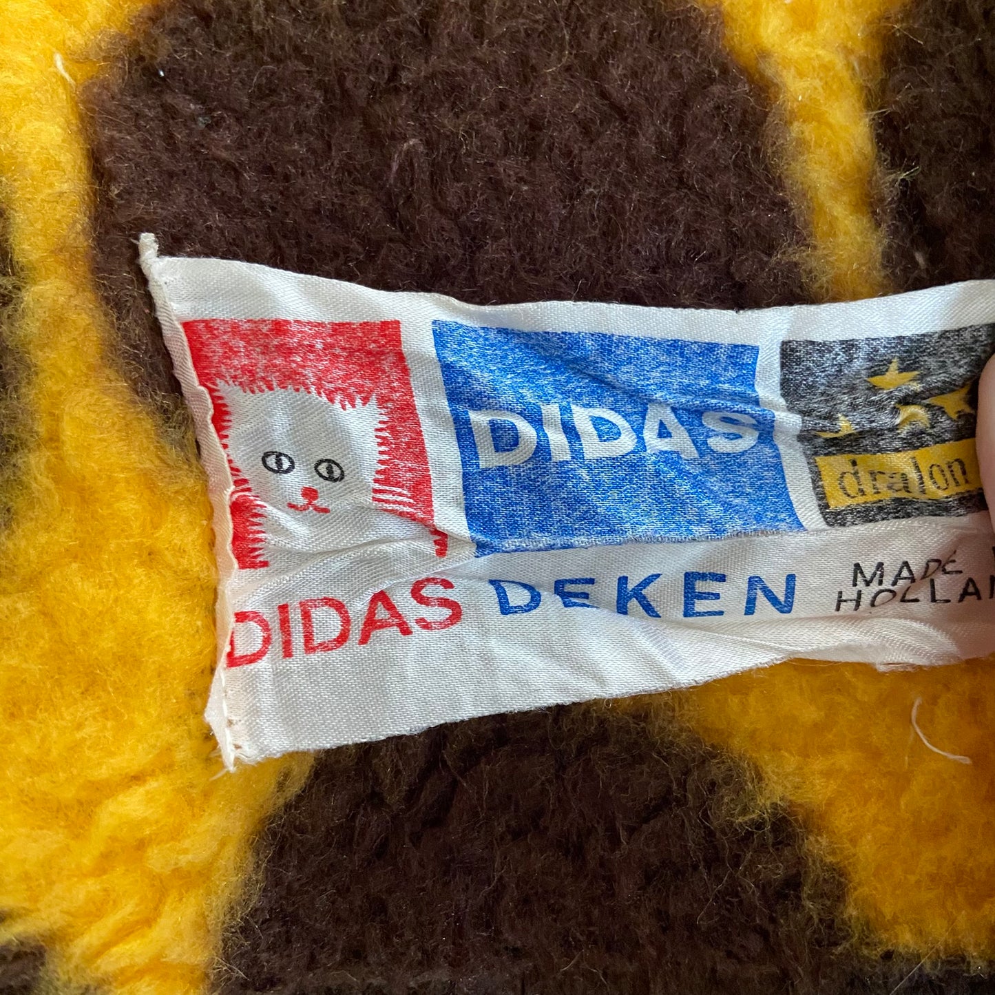 Vintage deken Didas geel bruin
