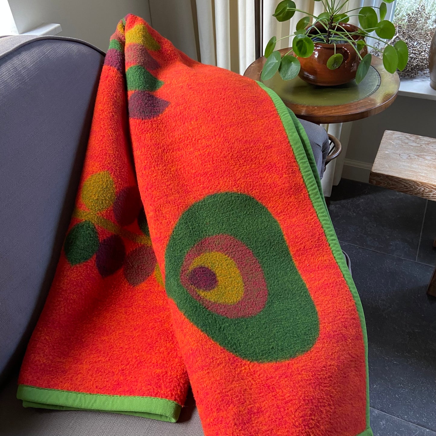 Vintage deken groen rood