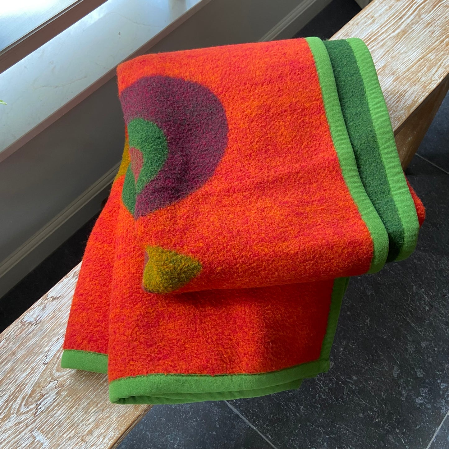 Vintage deken groen rood