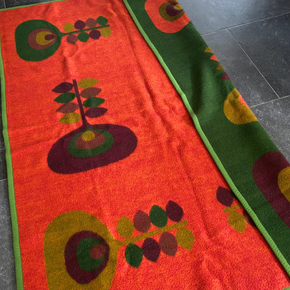 Vintage deken groen rood