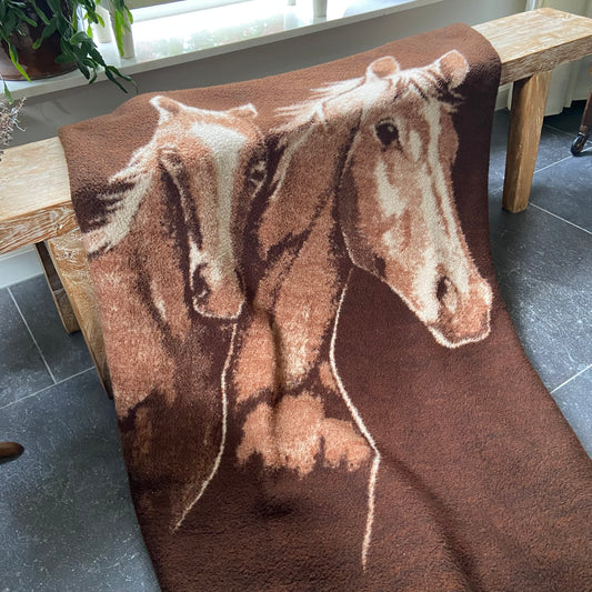 Vintage deken paarden
