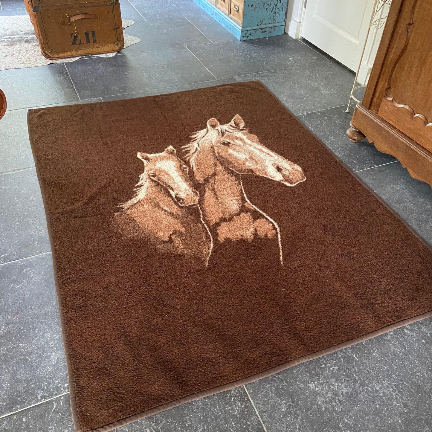 Vintage deken paarden