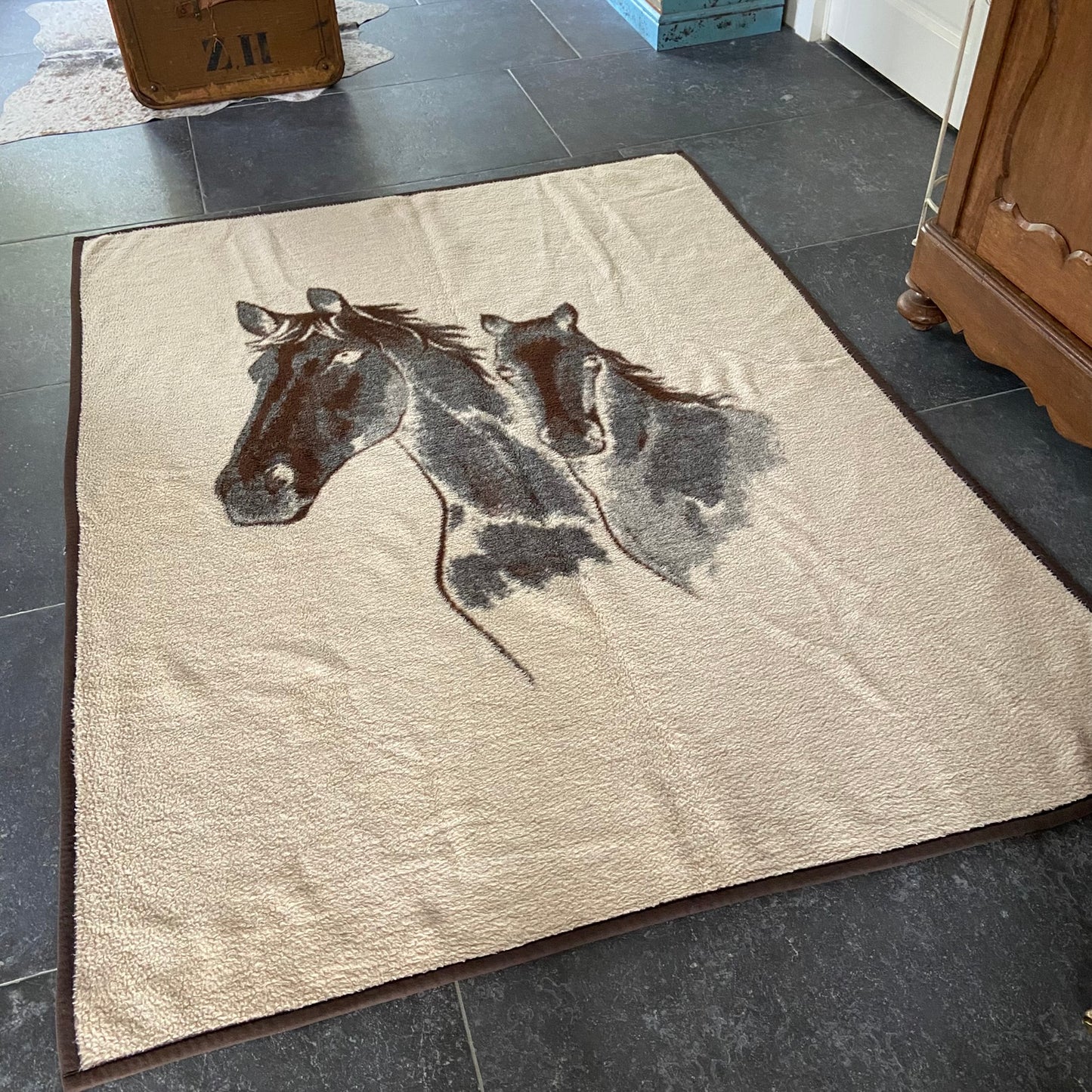 Vintage deken paarden