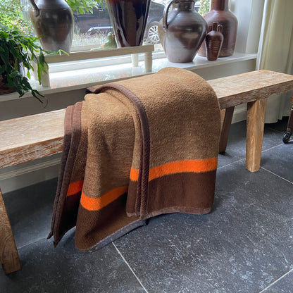 Vintage bruine deken Dralon