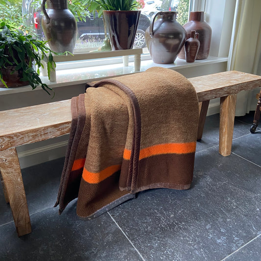 Vintage bruine deken Dralon