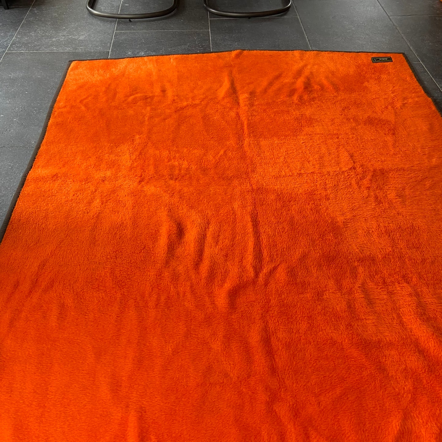 Vintage bruin oranje deken Dralon