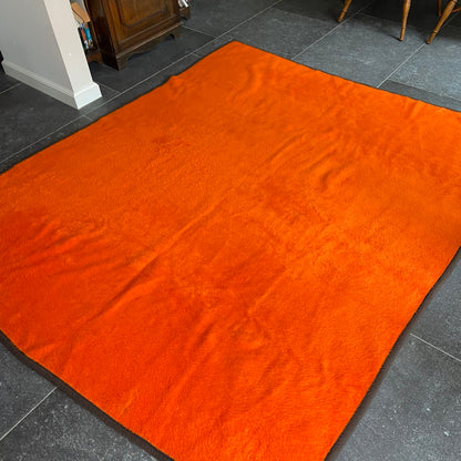 Vintage bruin oranje deken Dralon
