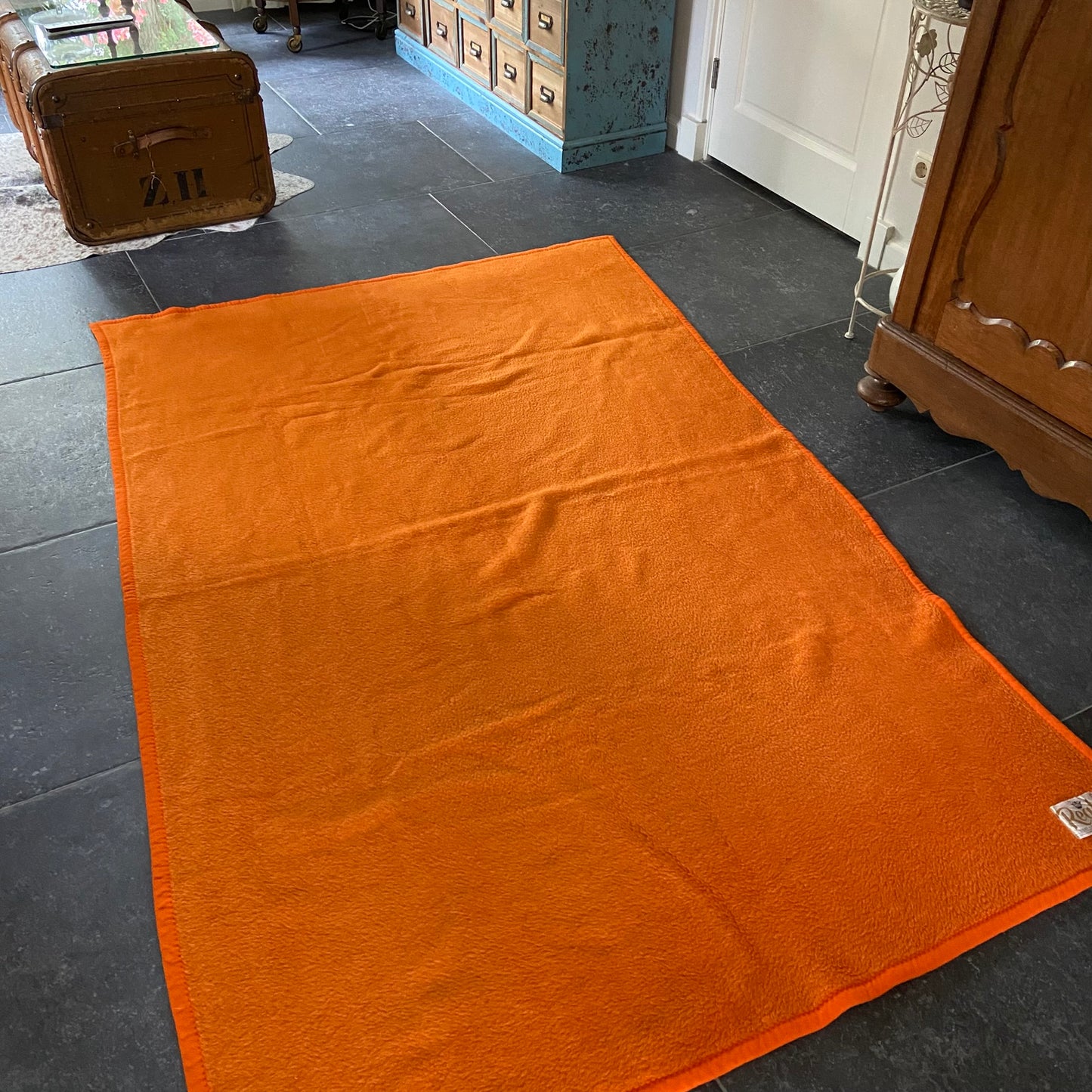 Vintage oranje deken Acryl
