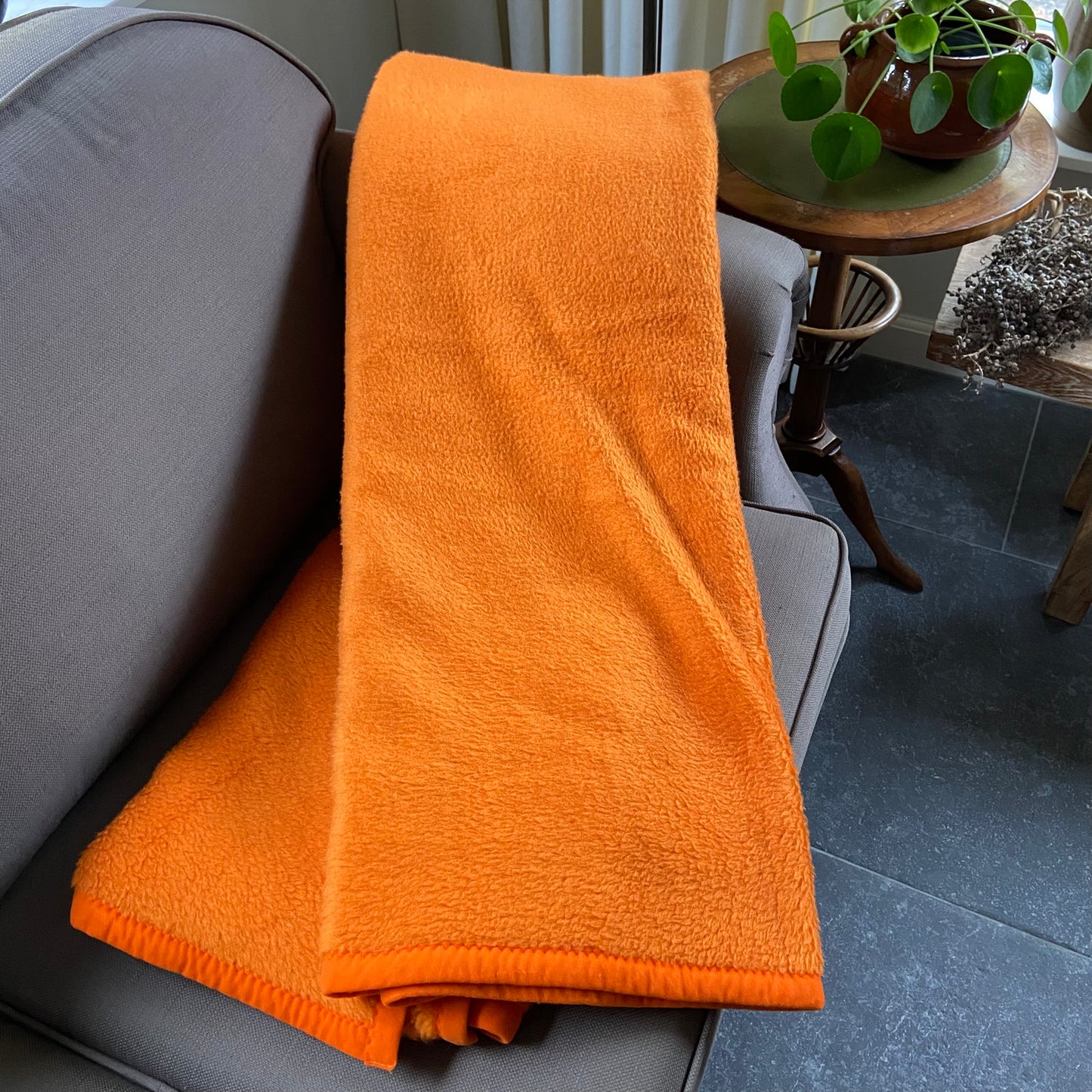 Vintage oranje deken Acryl