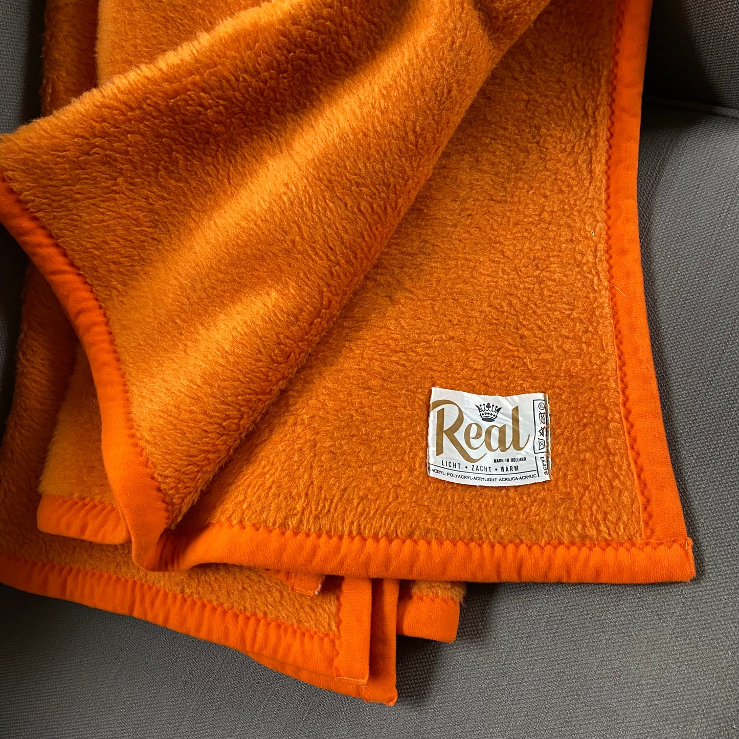 Vintage oranje deken Acryl
