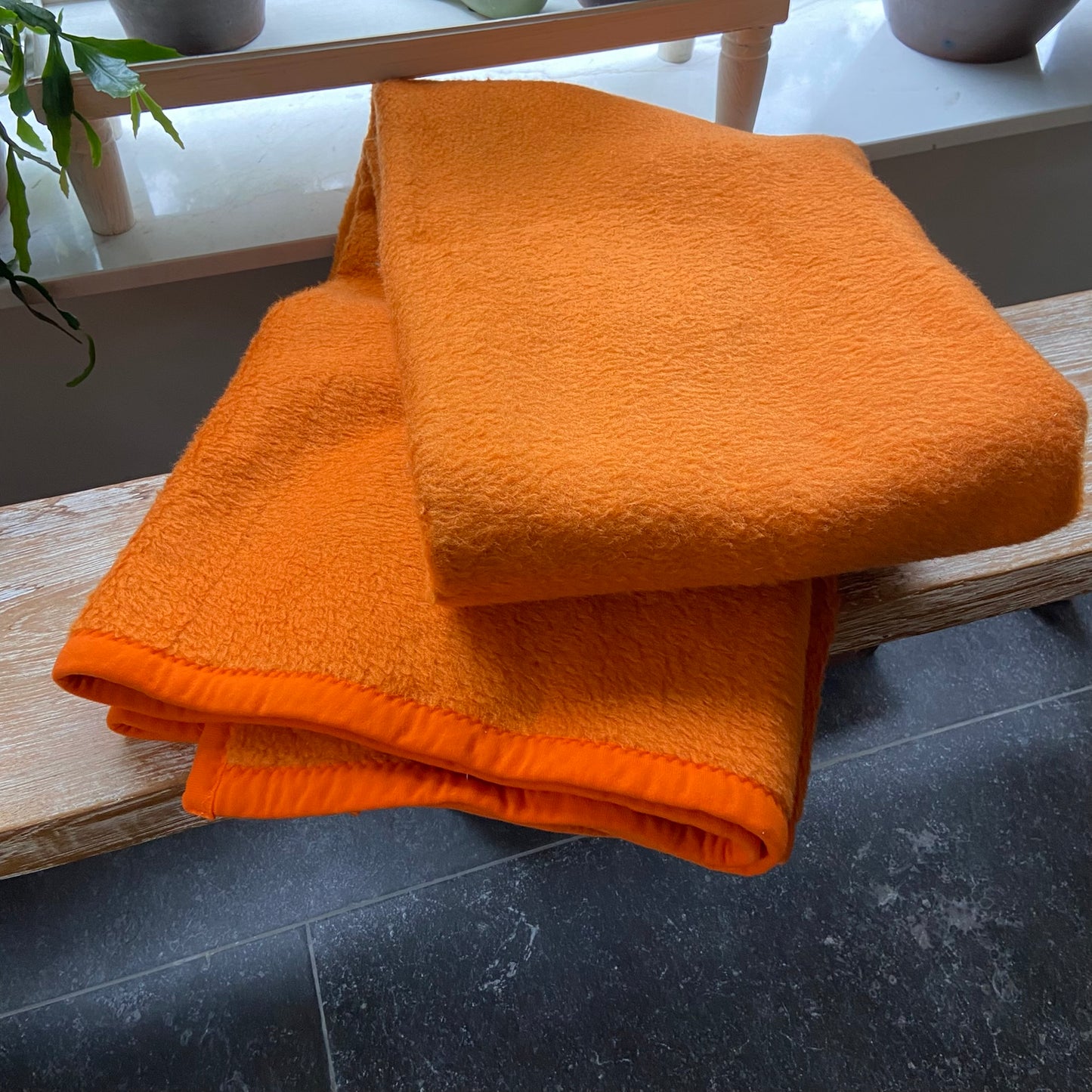 Vintage oranje deken Acryl