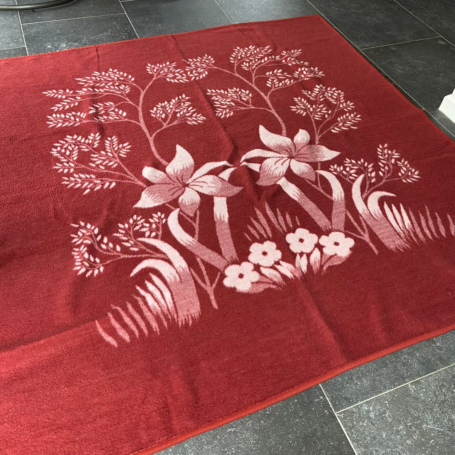 Vintage deken aubergine