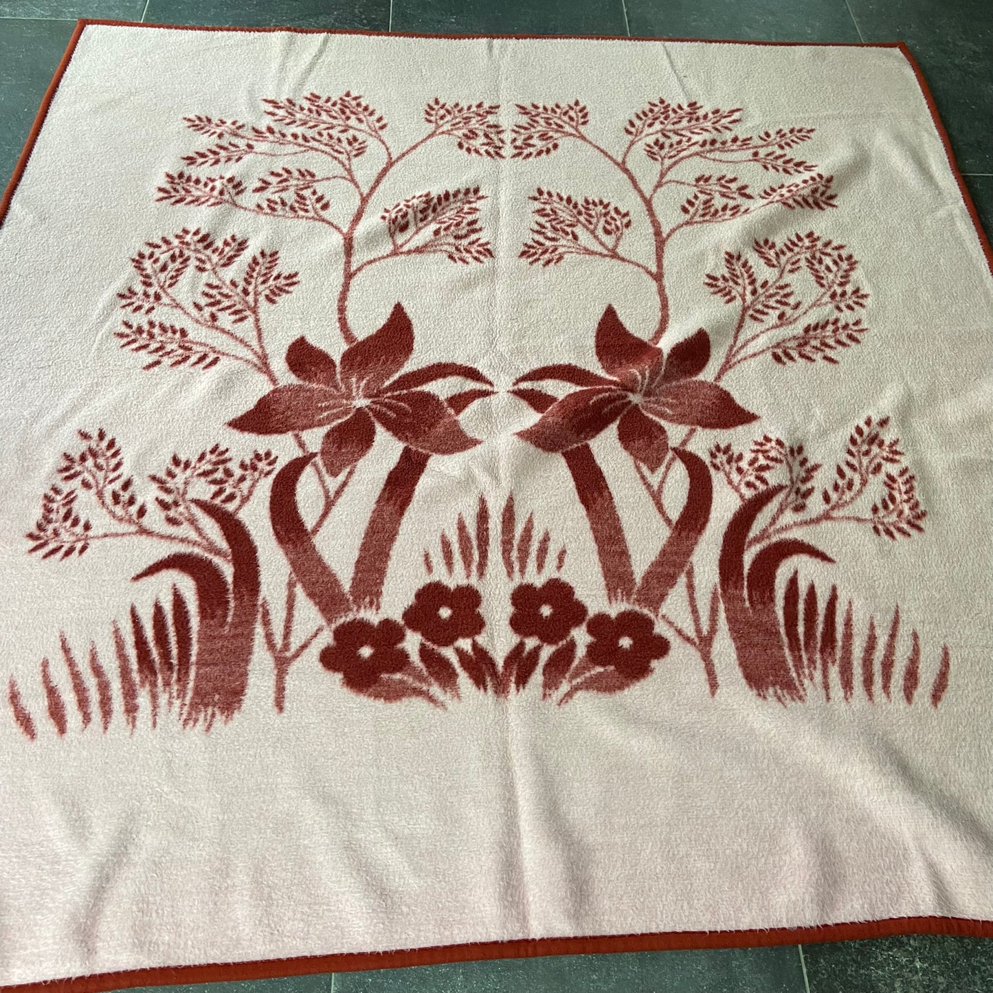 Vintage deken aubergine