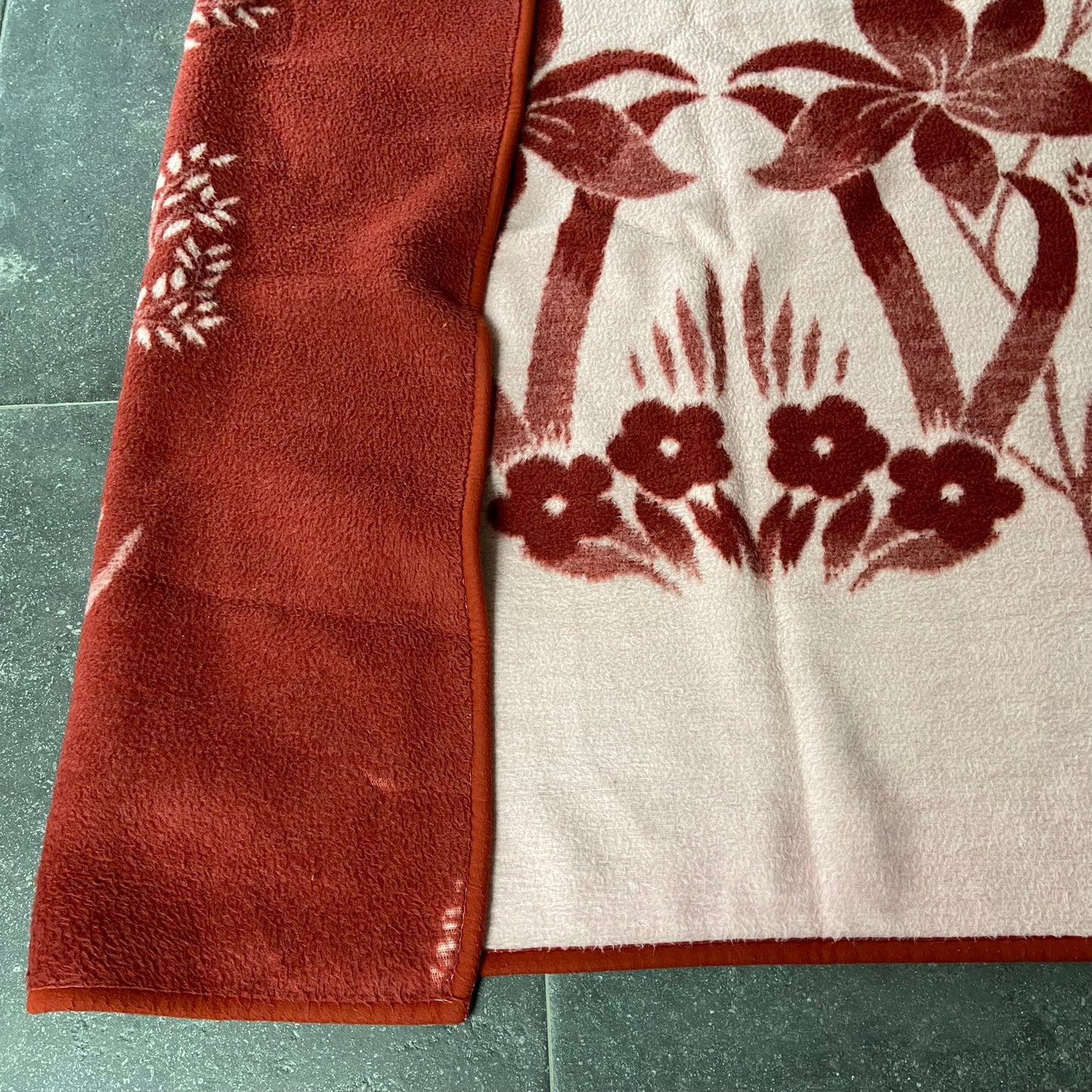 Vintage deken aubergine