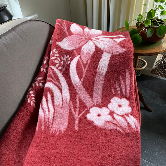 Vintage deken aubergine