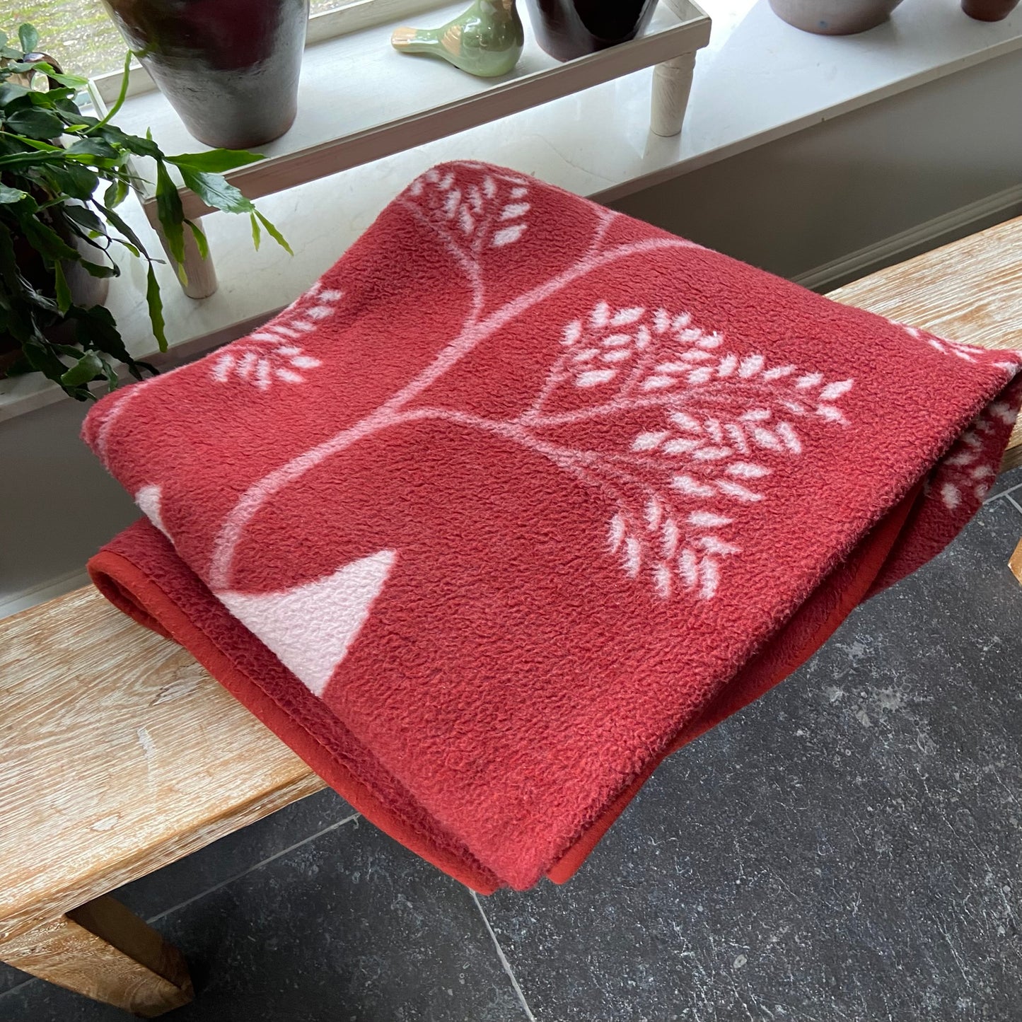 Vintage deken aubergine