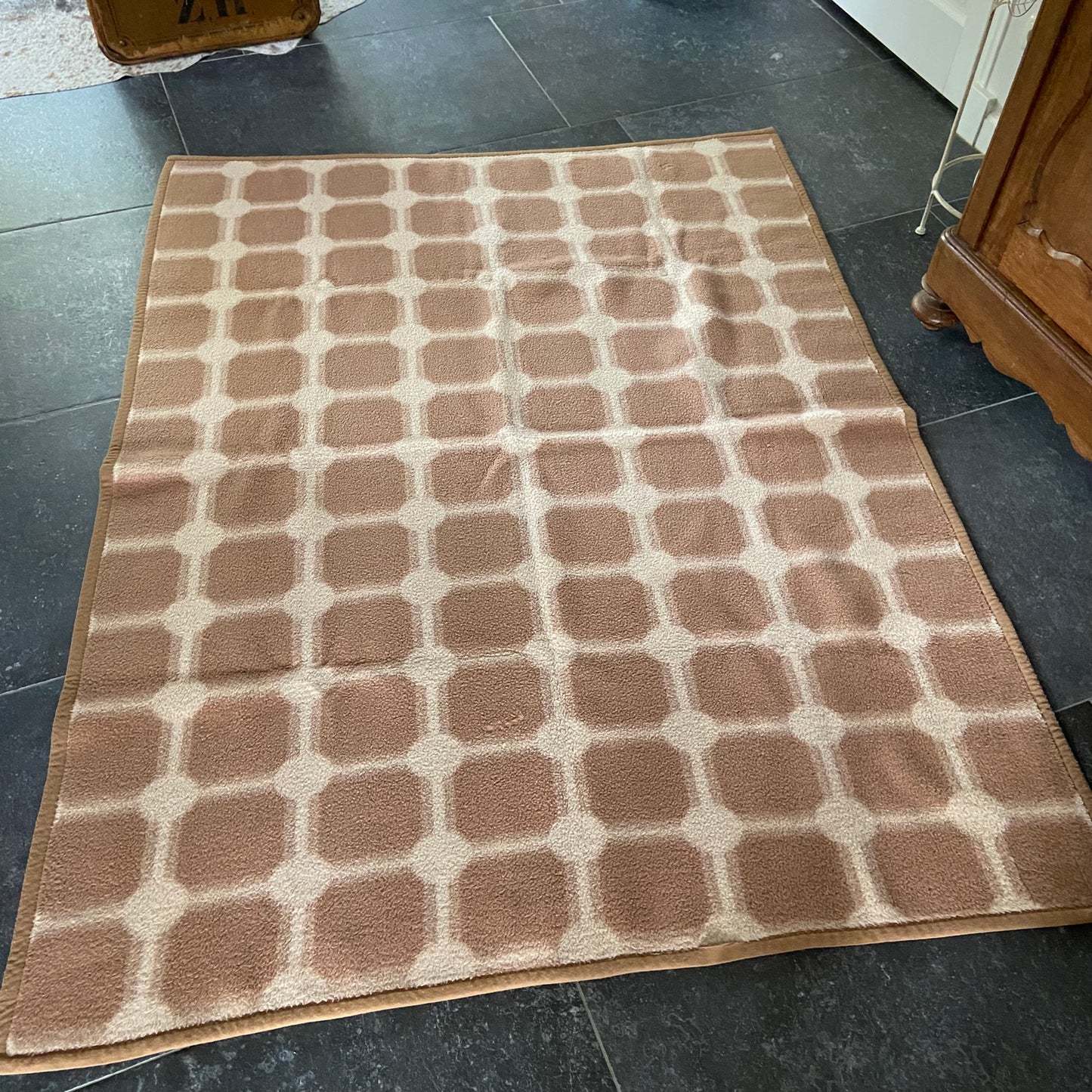 Vintage deken Dralon creme