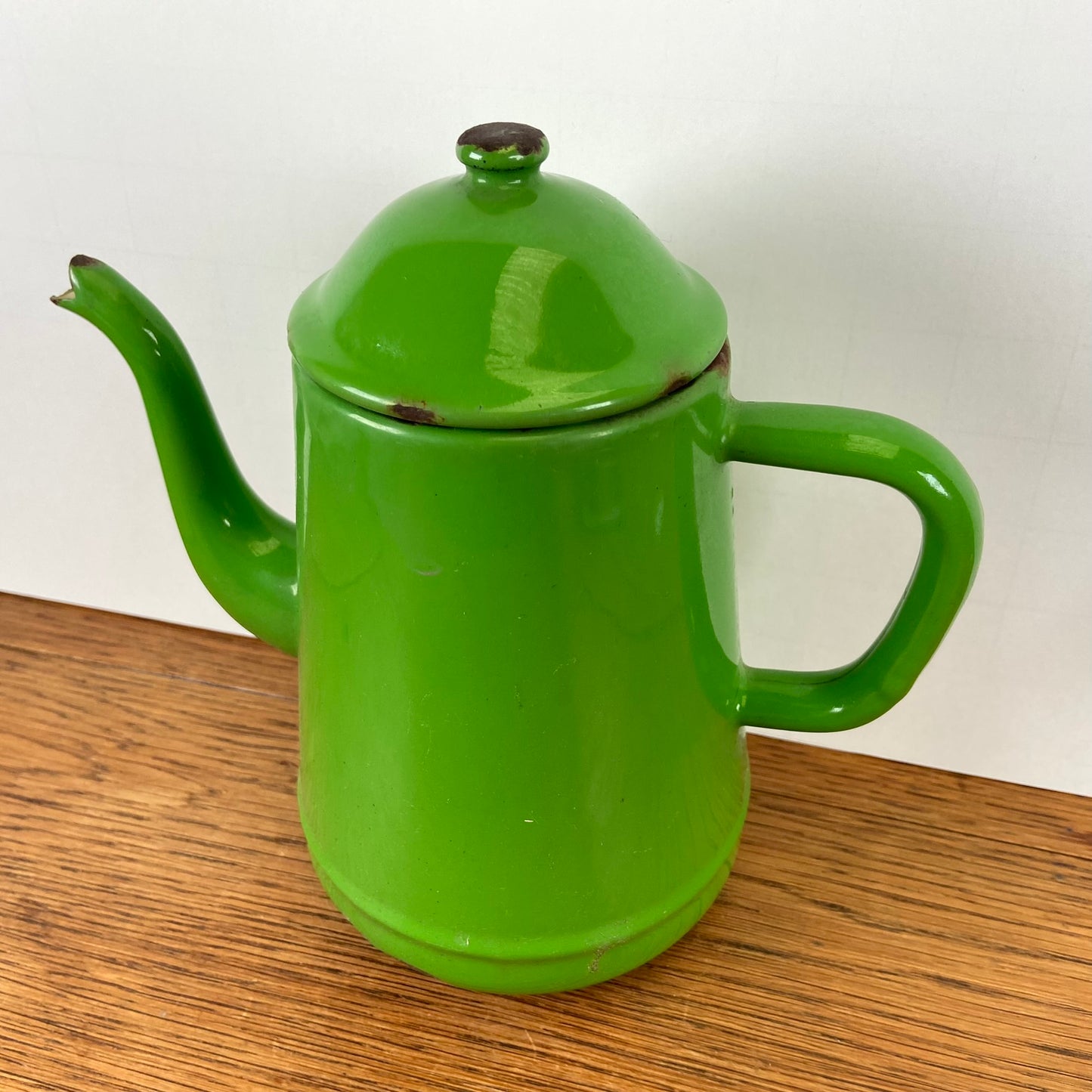 Vintage emaille theepot groen