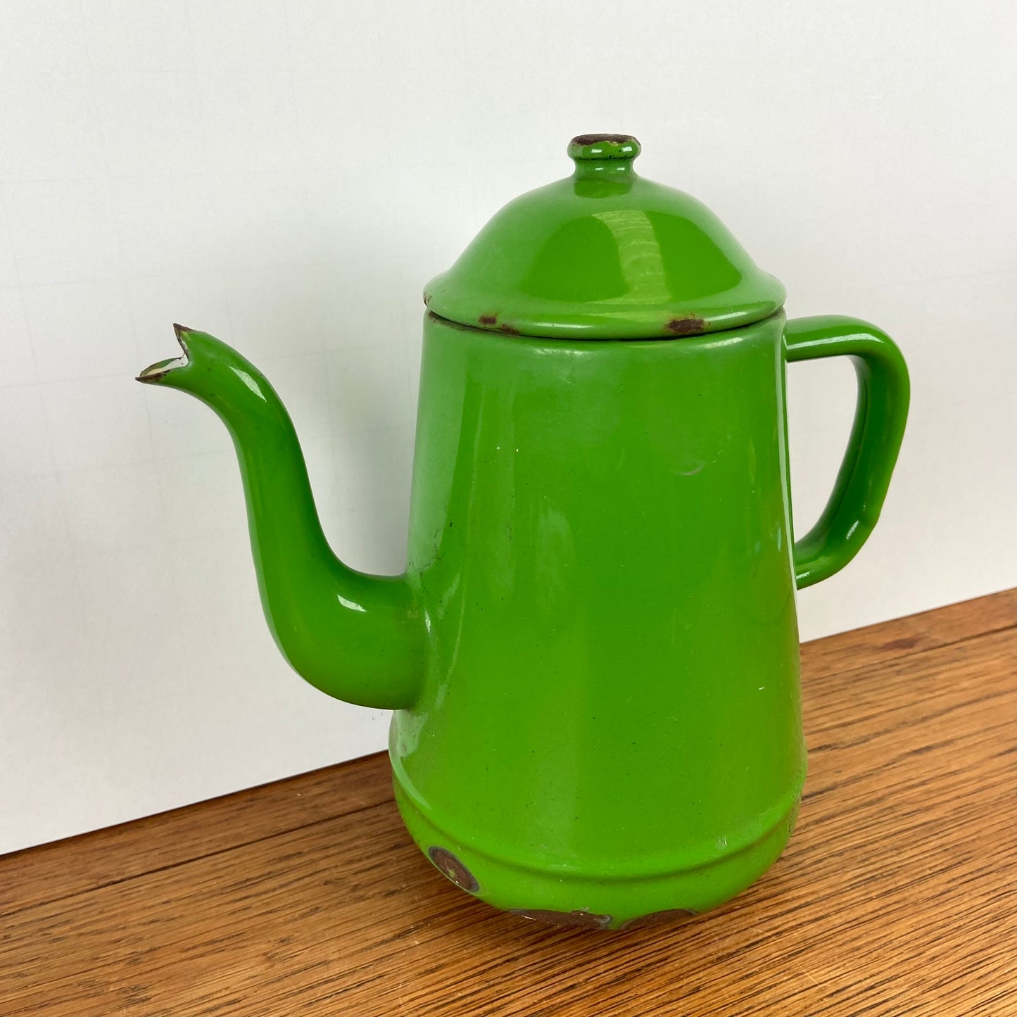 Vintage emaille theepot groen