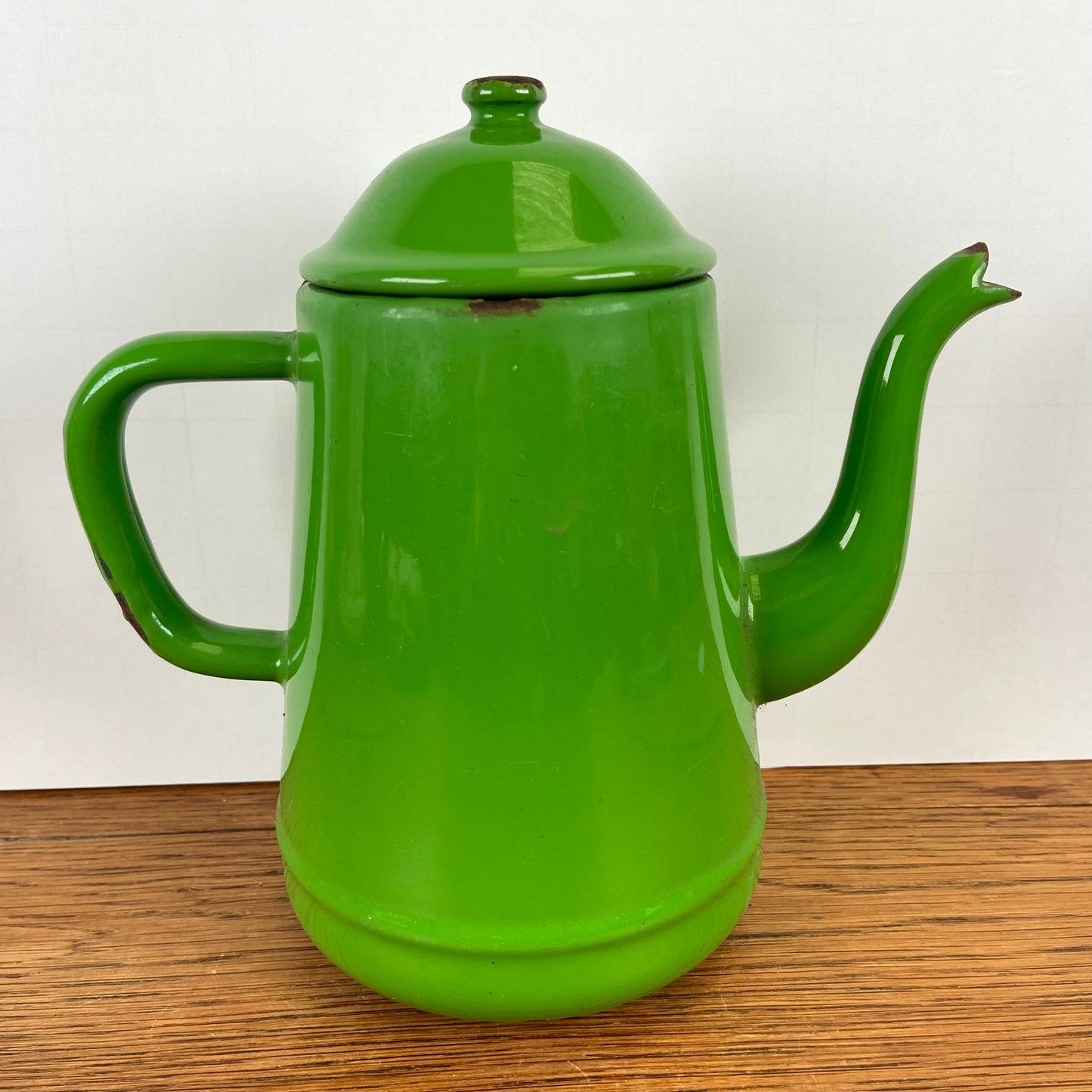 Vintage emaille theepot groen