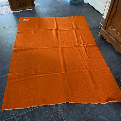 Vintage wollen oranje deken