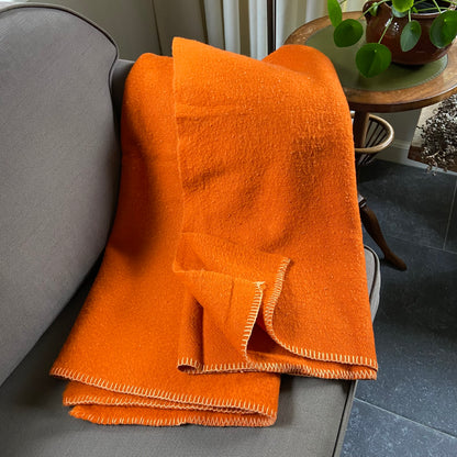 Vintage wollen oranje deken