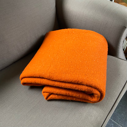Vintage wollen oranje deken