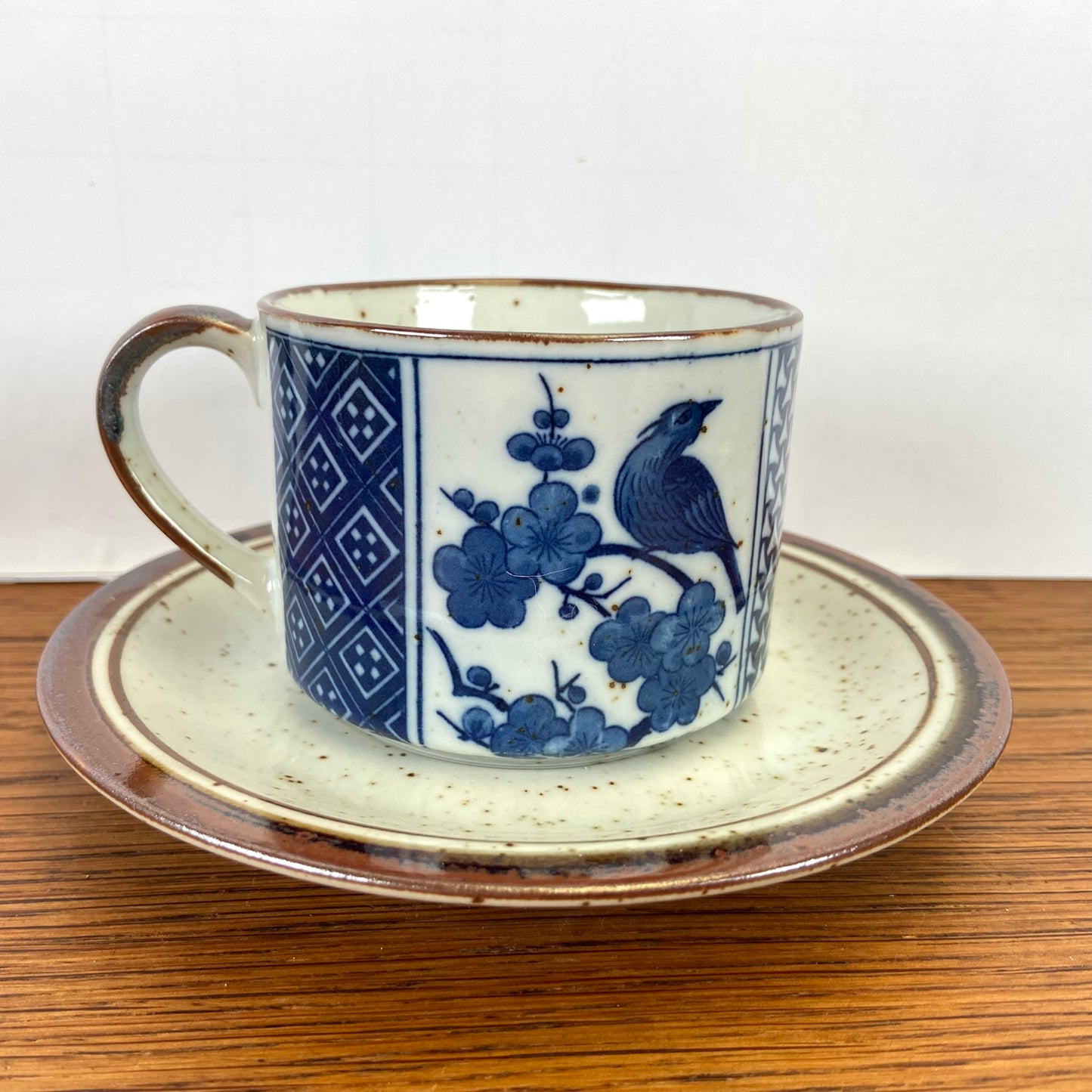 Vintage kop en schotel blauw