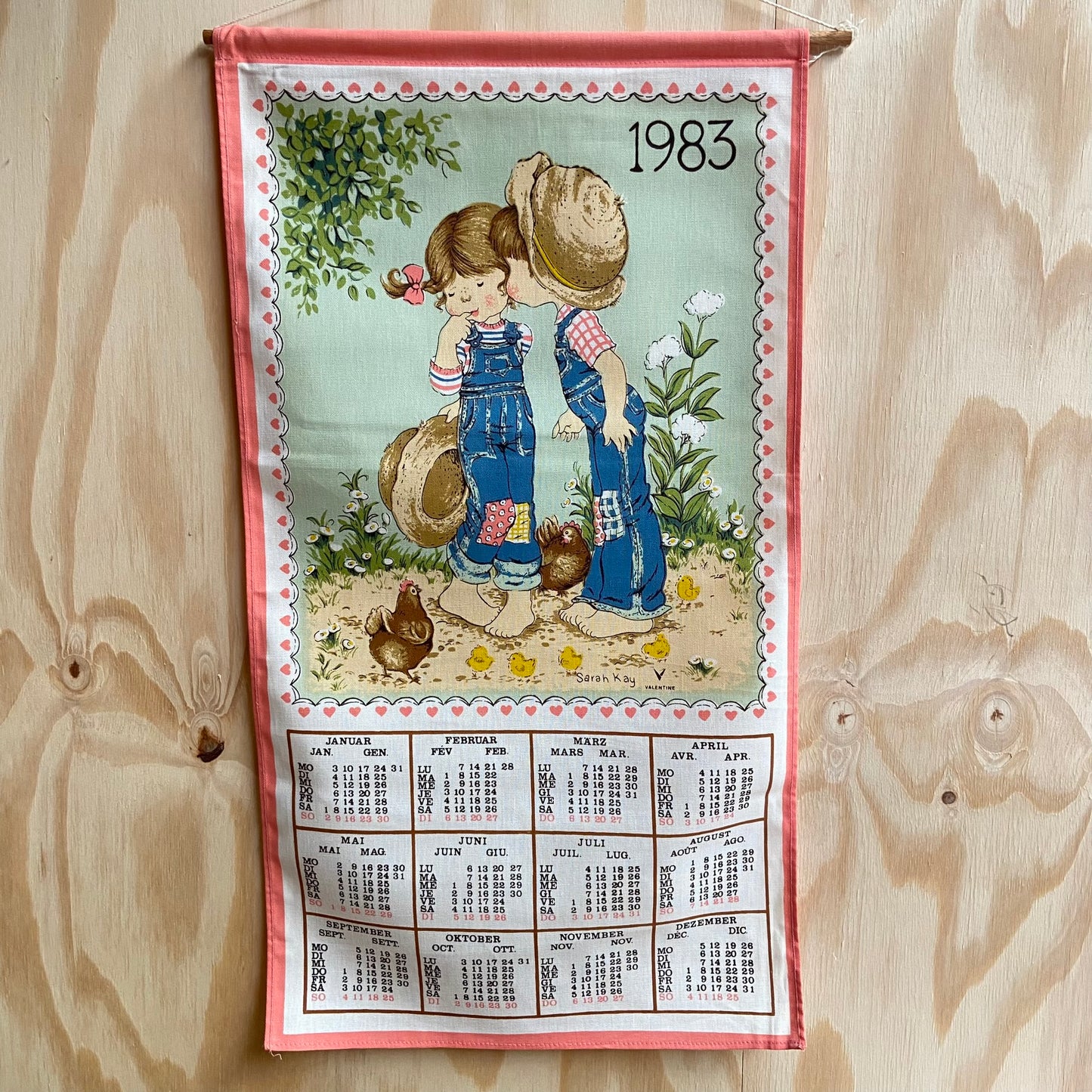 Vintage kalender Sarah Kay 1983