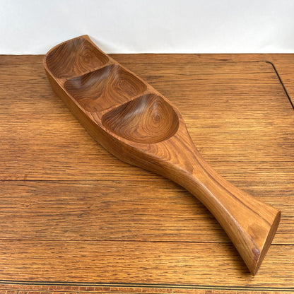 Vintage houten snackschaal
