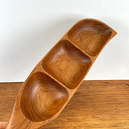 Vintage houten snackschaal