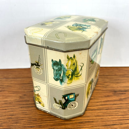 Vintage blikje paarden