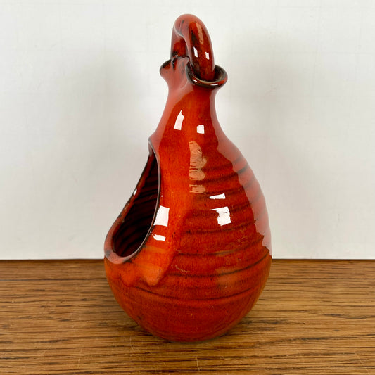 Vintage hangbloempotje oranje - rood
