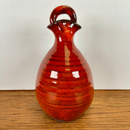 Vintage hangbloempotje oranje - rood