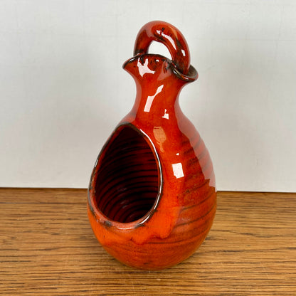 Vintage hangbloempotje oranje - rood