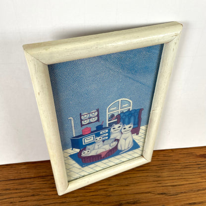 Vintage schilderijtje katten  1