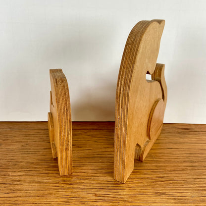 Set van 2 houten katten