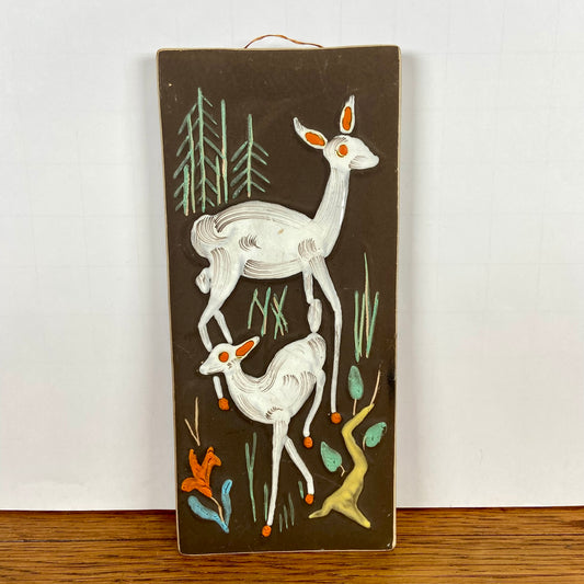 Vintage keramieken wandhanger hertjes